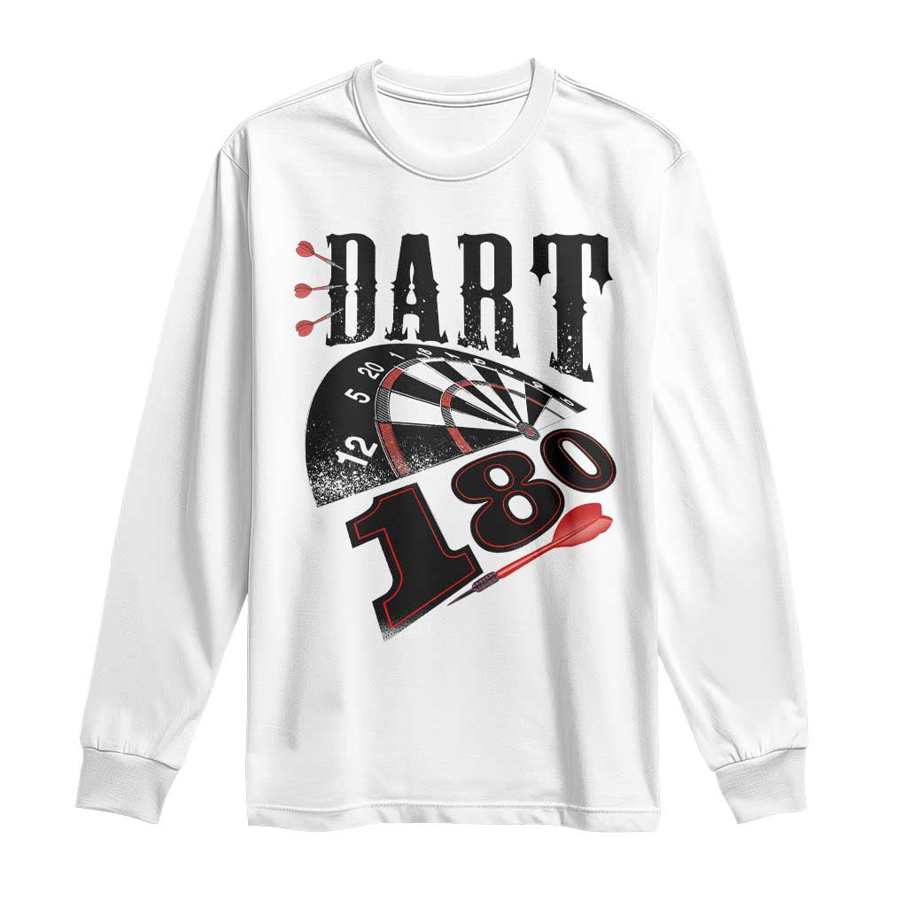 Max Score 180 Darts Lover Long Sleeve Shirt Darts Team Party Gift TS12 White Print Your Wear