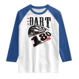 Max Score 180 Darts Lover Raglan Shirt Darts Team Party Gift TS12 White Royal Print Your Wear