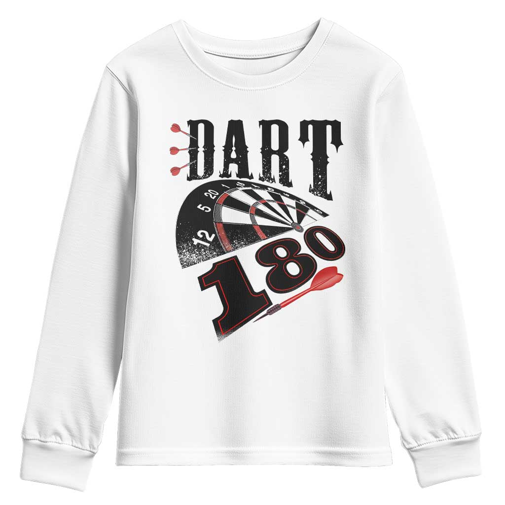 Max Score 180 Darts Lover Youth Sweatshirt Darts Team Party Gift TS12 White Print Your Wear