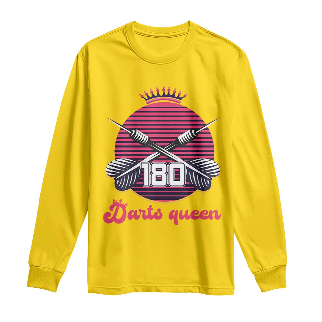 Darts Queen 180 Max Score Long Sleeve Shirt Funny Bullseye Shooter Gift TS12 Daisy Print Your Wear