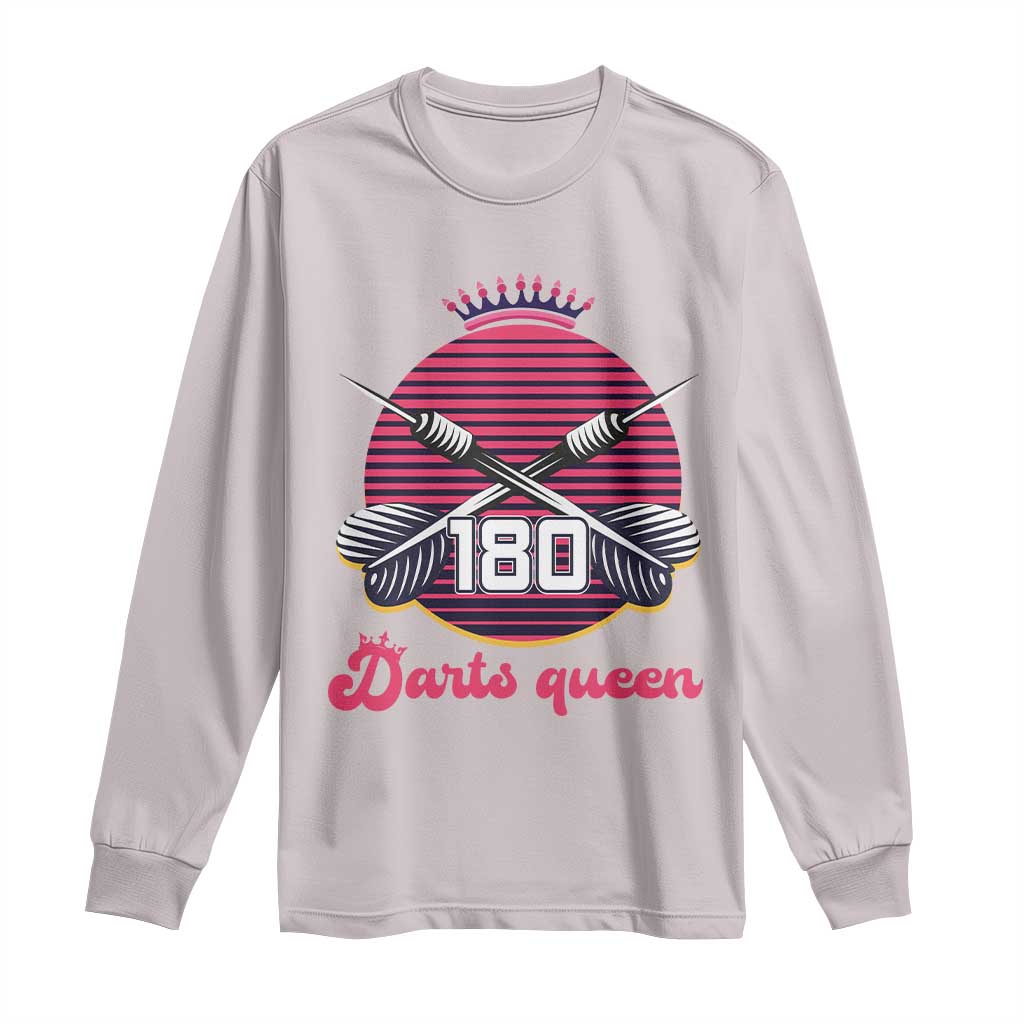 Darts Queen 180 Max Score Long Sleeve Shirt Funny Bullseye Shooter Gift TS12 Ice Gray Print Your Wear