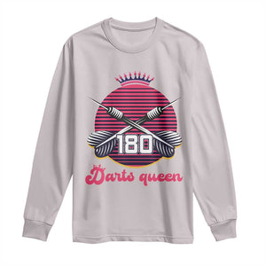 Darts Queen 180 Max Score Long Sleeve Shirt Funny Bullseye Shooter Gift TS12 Ice Gray Print Your Wear