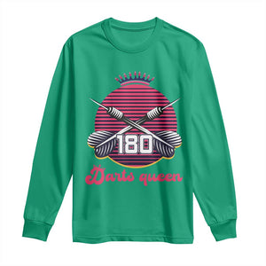 Darts Queen 180 Max Score Long Sleeve Shirt Funny Bullseye Shooter Gift TS12 Irish Green Print Your Wear