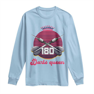 Darts Queen 180 Max Score Long Sleeve Shirt Funny Bullseye Shooter Gift TS12 Light Blue Print Your Wear