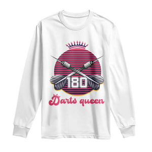 Darts Queen 180 Max Score Long Sleeve Shirt Funny Bullseye Shooter Gift TS12 White Print Your Wear