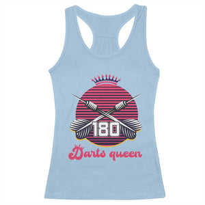 Darts Queen 180 Max Score Racerback Tank Top Funny Bullseye Shooter Gift TS12 Light Blue Print Your Wear