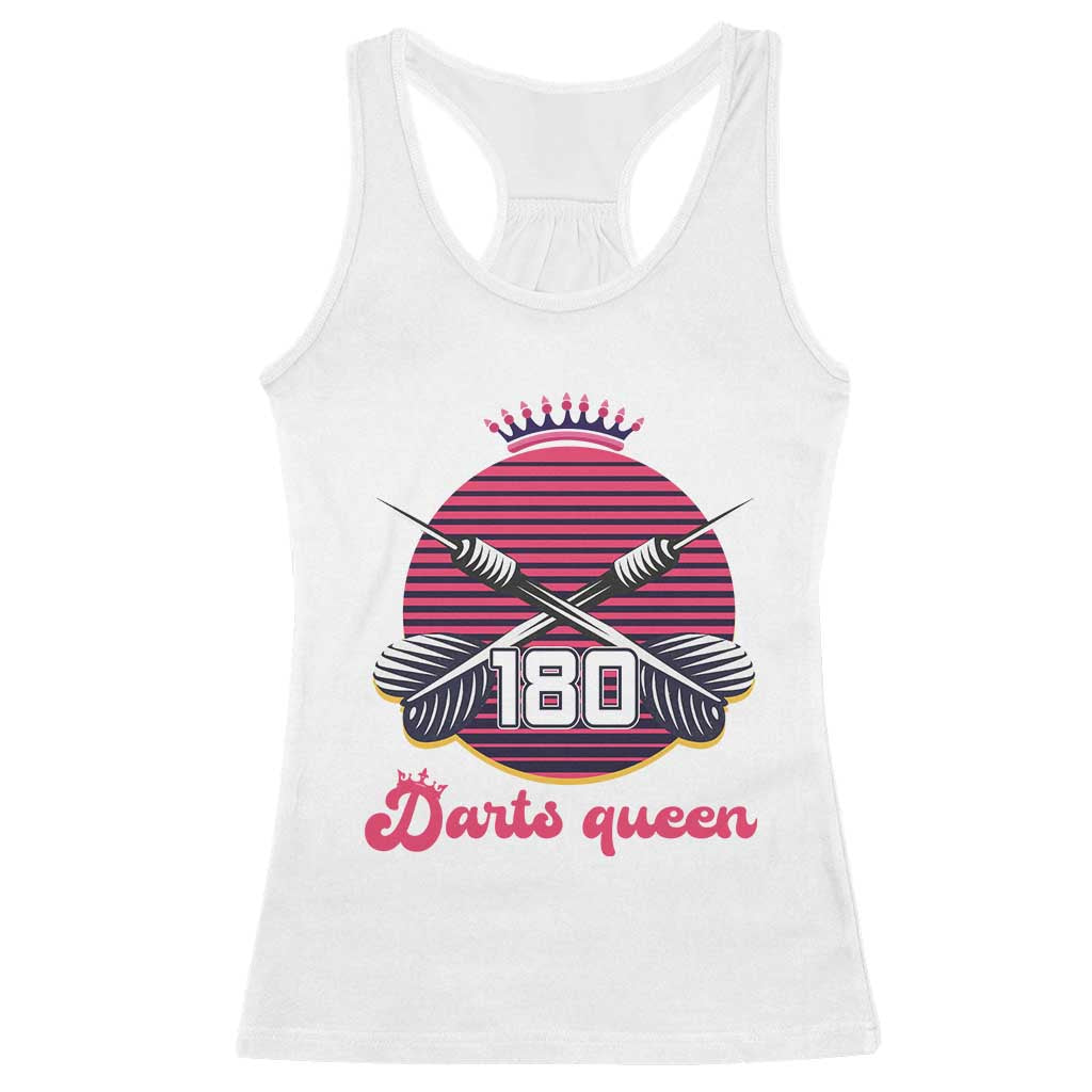 Darts Queen 180 Max Score Racerback Tank Top Funny Bullseye Shooter Gift TS12 White Print Your Wear