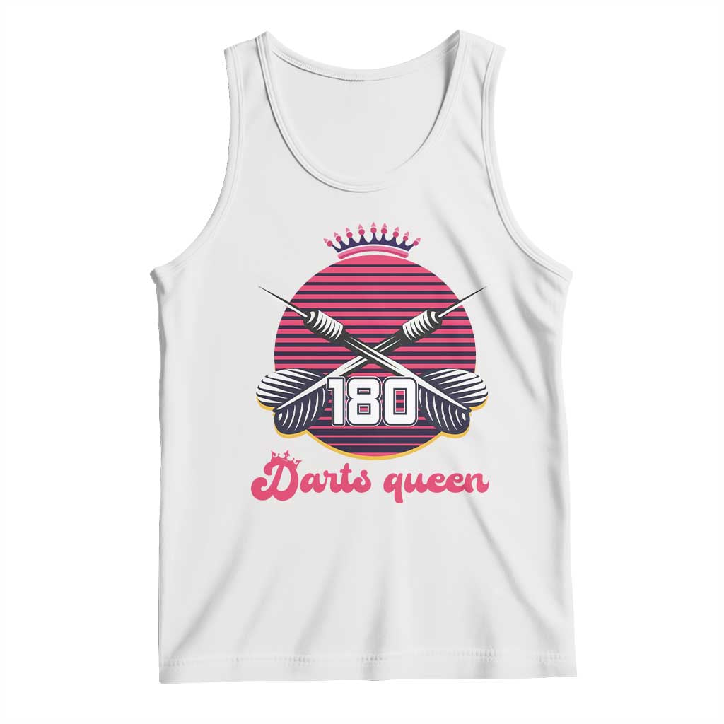 Darts Queen 180 Max Score Tank Top Funny Bullseye Shooter Gift TS12 White Print Your Wear