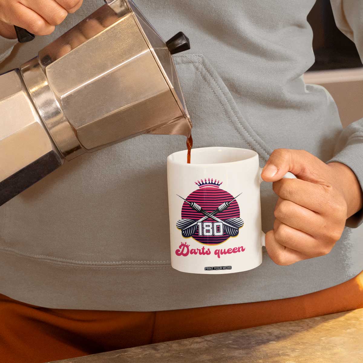 Darts Queen 180 Max Score Coffee Mug Funny Bullseye Shooter Gift TS12 Print Your Wear