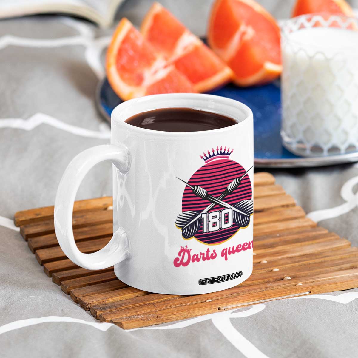 Darts Queen 180 Max Score Coffee Mug Funny Bullseye Shooter Gift TS12 Print Your Wear