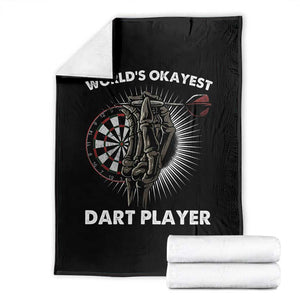 World's Okayest Dart Player Throw Blanket Funny Bullseye Shooter Gift TS12 Black Print Your Wear