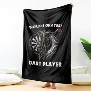 World's Okayest Dart Player Throw Blanket Funny Bullseye Shooter Gift TS12 Print Your Wear
