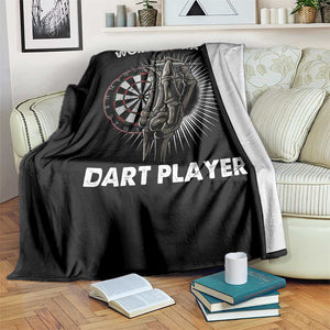 World's Okayest Dart Player Throw Blanket Funny Bullseye Shooter Gift TS12 Print Your Wear