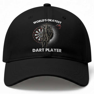 World's Okayest Dart Player Baseball Cap Funny Bullseye Shooter Gift TS12 Print Your Wear