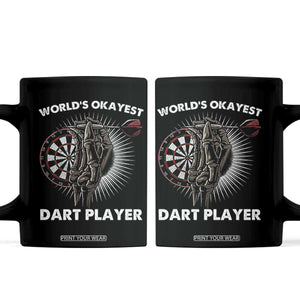 World's Okayest Dart Player Coffee Mug Funny Bullseye Shooter Gift TS12 Black Print Your Wear