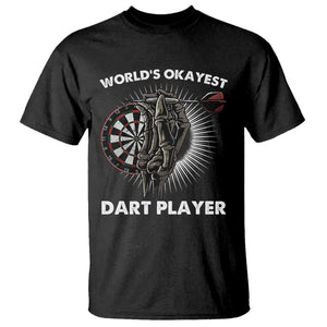 World's Okayest Dart Player T Shirt Funny Bullseye Shooter Gift TS12 Black Print Your Wear