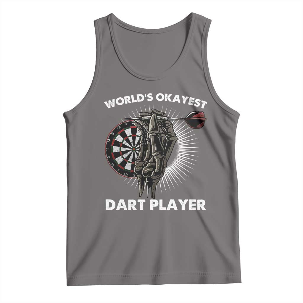 World's Okayest Dart Player Tank Top Funny Bullseye Shooter Gift TS12 Deep Heather Print Your Wear