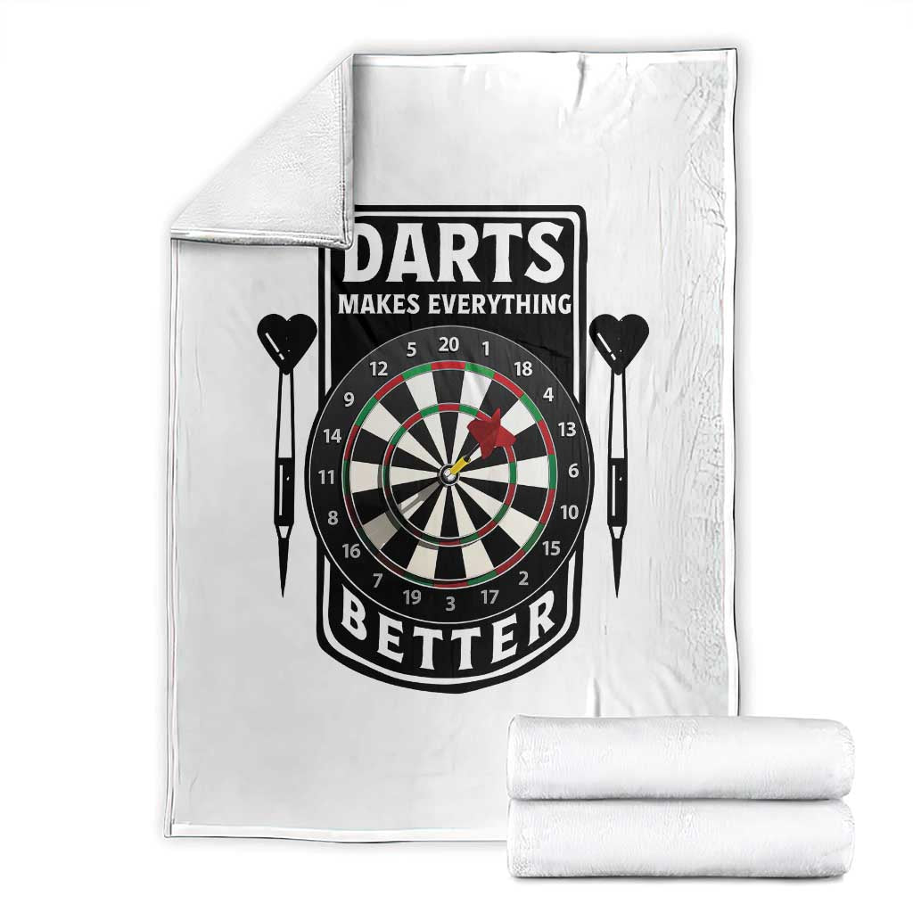 Darts Makes Everything Better Throw Blanket Darts Lover Gift TS12 White Print Your Wear