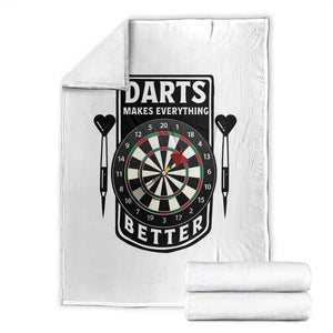 Darts Makes Everything Better Throw Blanket Darts Lover Gift TS12 White Print Your Wear