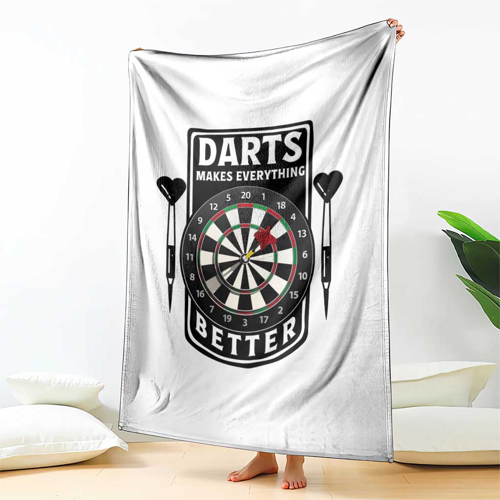 Darts Makes Everything Better Throw Blanket Darts Lover Gift TS12 Print Your Wear