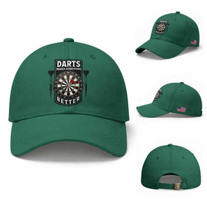 Darts Makes Everything Better Baseball Cap Darts Lover Gift TS12 Baseball Cap Universal Fit Irish Green Print Your Wear