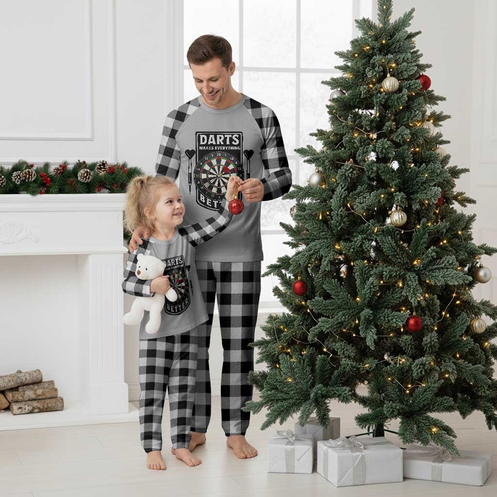 Darts Makes Everything Better Plaid Pajama Set Darts Lover Gift TS12 White Plaid Print Your Wear