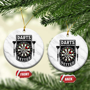 Darts Makes Everything Better Ceramic Ornament Darts Lover Gift TS12 1pc White Marble Print Your Wear