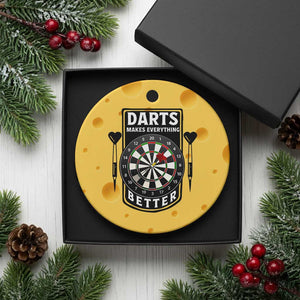 Darts Makes Everything Better Ceramic Ornament Darts Lover Gift TS12 1pc Yellow Cheese Print Your Wear