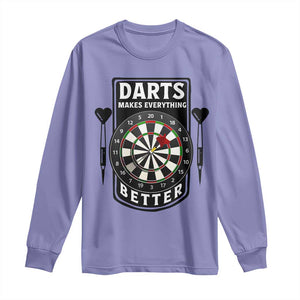 Darts Makes Everything Better Long Sleeve Shirt Darts Lover Gift TS12 Violet Print Your Wear