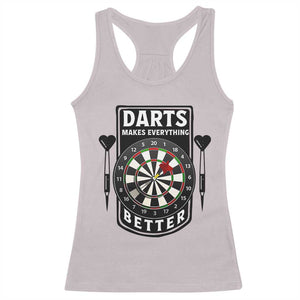 Darts Makes Everything Better Racerback Tank Top Darts Lover Gift TS12 Ice Gray Print Your Wear