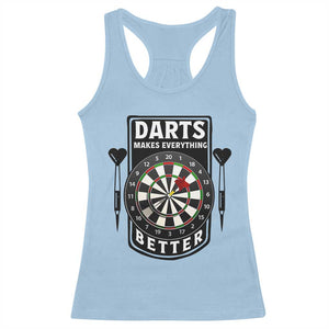 Darts Makes Everything Better Racerback Tank Top Darts Lover Gift TS12 Light Blue Print Your Wear