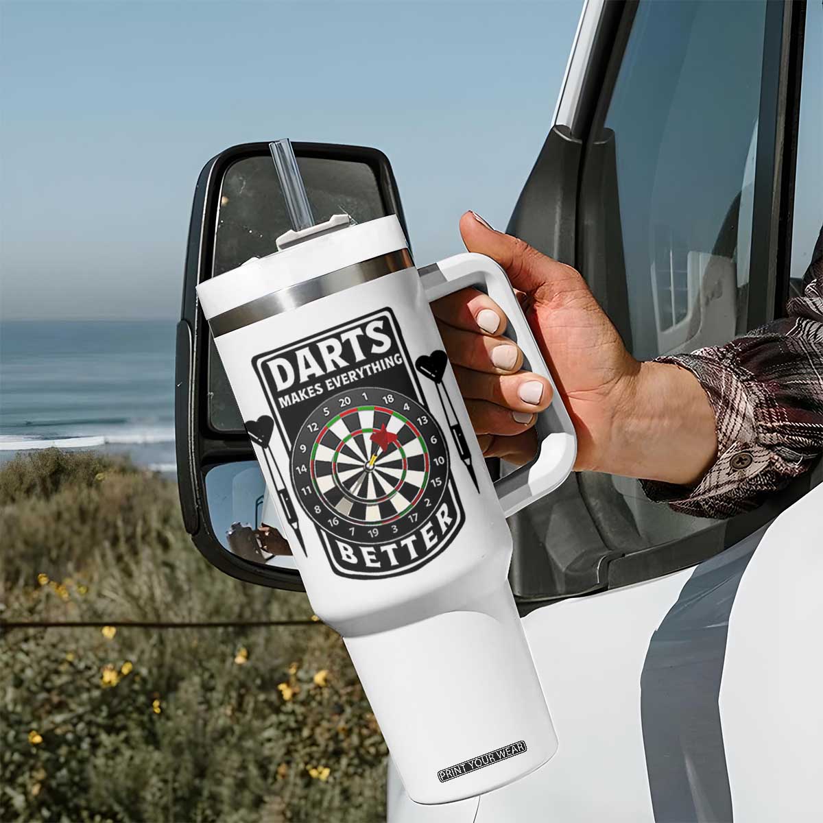 Darts Makes Everything Better Tumbler With Handle Darts Lover Gift TS12 Print Your Wear