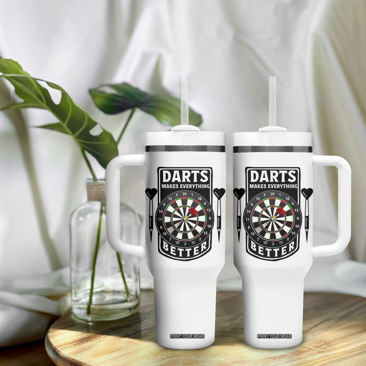 Darts Makes Everything Better Tumbler With Handle Darts Lover Gift TS12 Print Your Wear