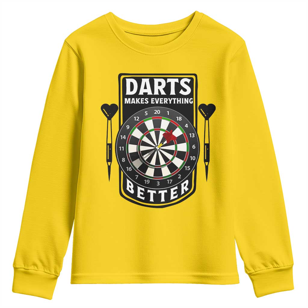 Darts Makes Everything Better Youth Sweatshirt Darts Lover Gift TS12 Daisy Print Your Wear