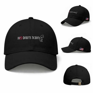 No Dart Today Baseball Cap Funny Dart Player Gift TS12 Baseball Cap Universal Fit Black Print Your Wear