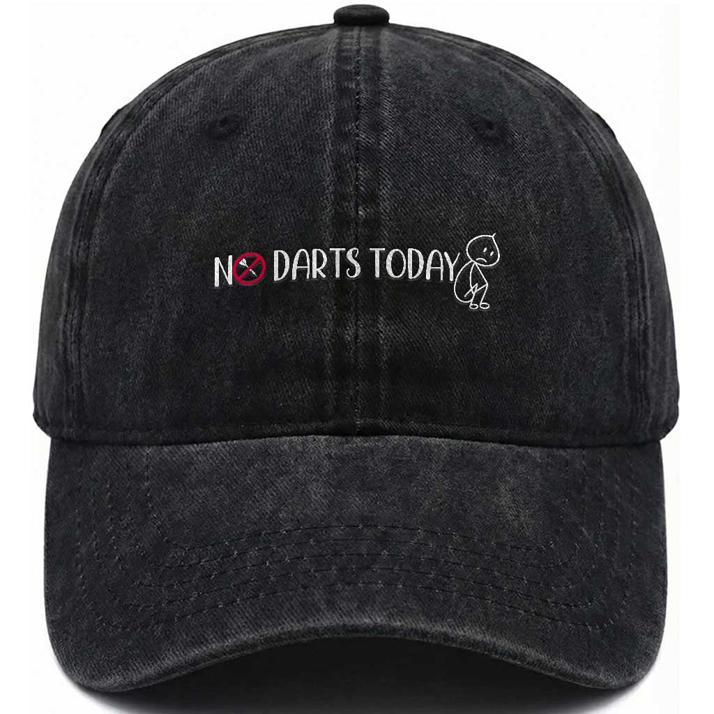 No Dart Today Washed Cotton Baseball Cap Funny Dart Player Gift TS12 Print Your Wear