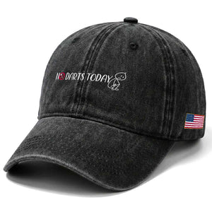 No Dart Today Washed Cotton Baseball Cap Funny Dart Player Gift TS12 Print Your Wear