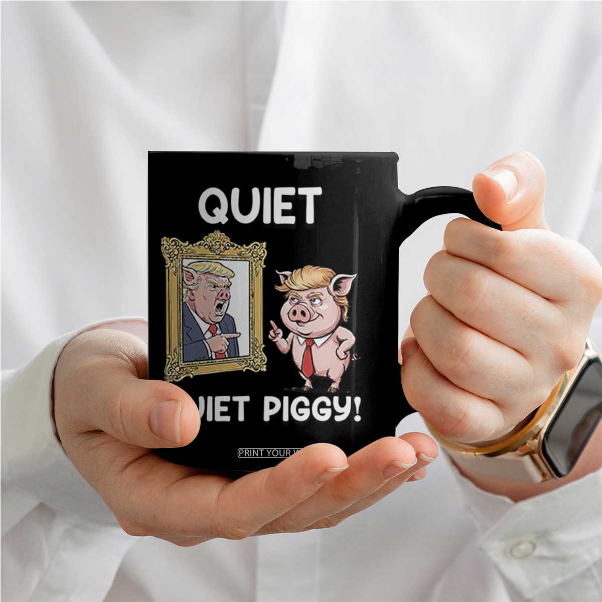 Resistance Movement Quiet Quiet Piggy Coffee Mug Funny Pig Political TS12 Print Your Wear