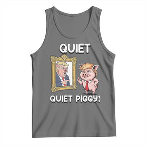 Resistance Movement Quiet Quiet Piggy Tank Top Funny Pig Political TS12 Black Heather Print Your Wear