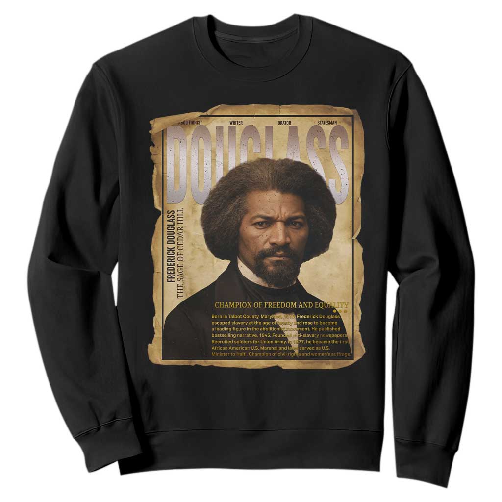 Frederick Douglass Historical Newspaper Sweatshirt The Sage Of Cedar Hill TS12 Black Print Your Wear