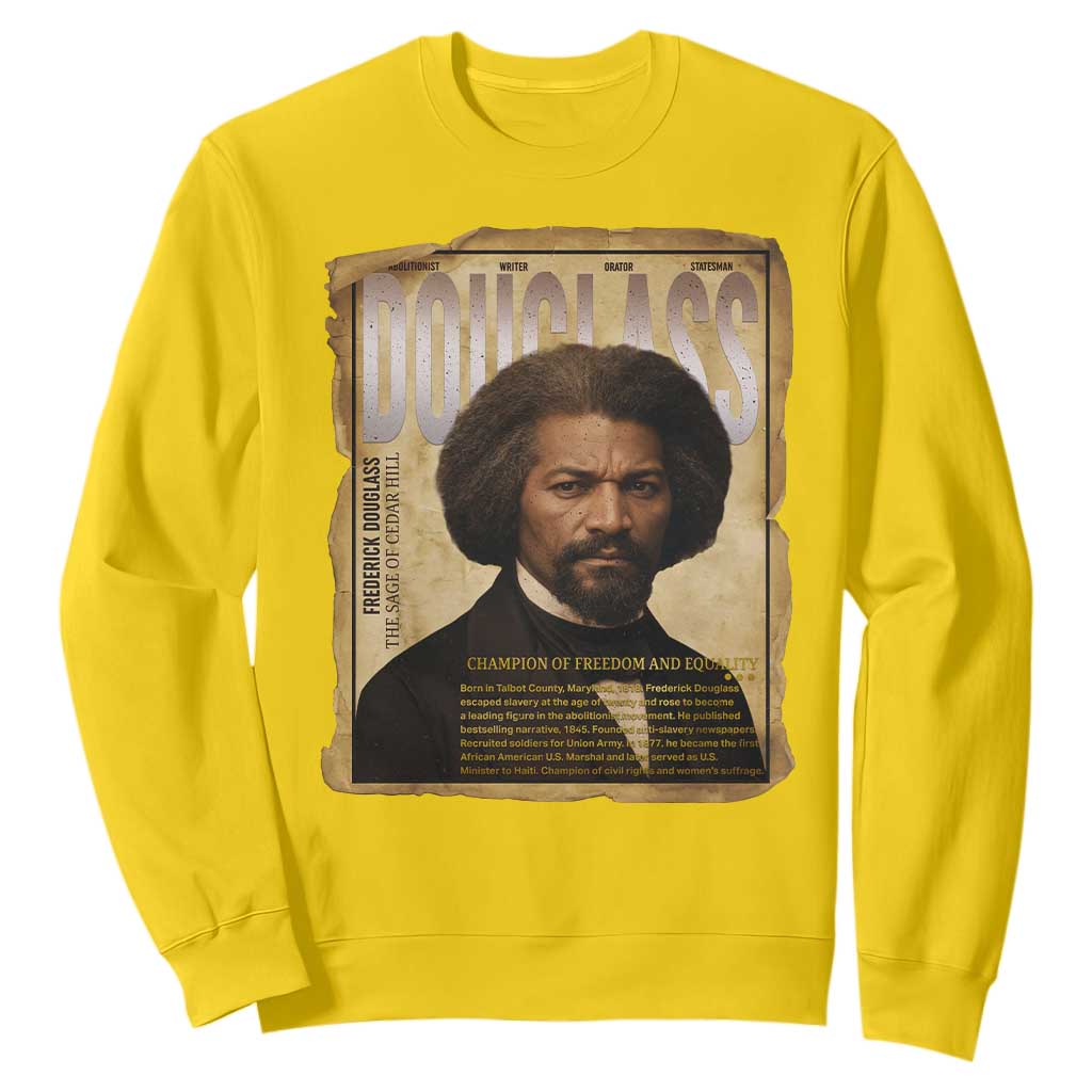 Frederick Douglass Historical Newspaper Sweatshirt The Sage Of Cedar Hill TS12 Daisy Print Your Wear