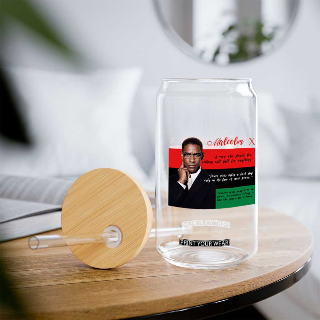 Motivational Malcolm X Quote Glass Can Black History Month Gift TS12 Print Your Wear