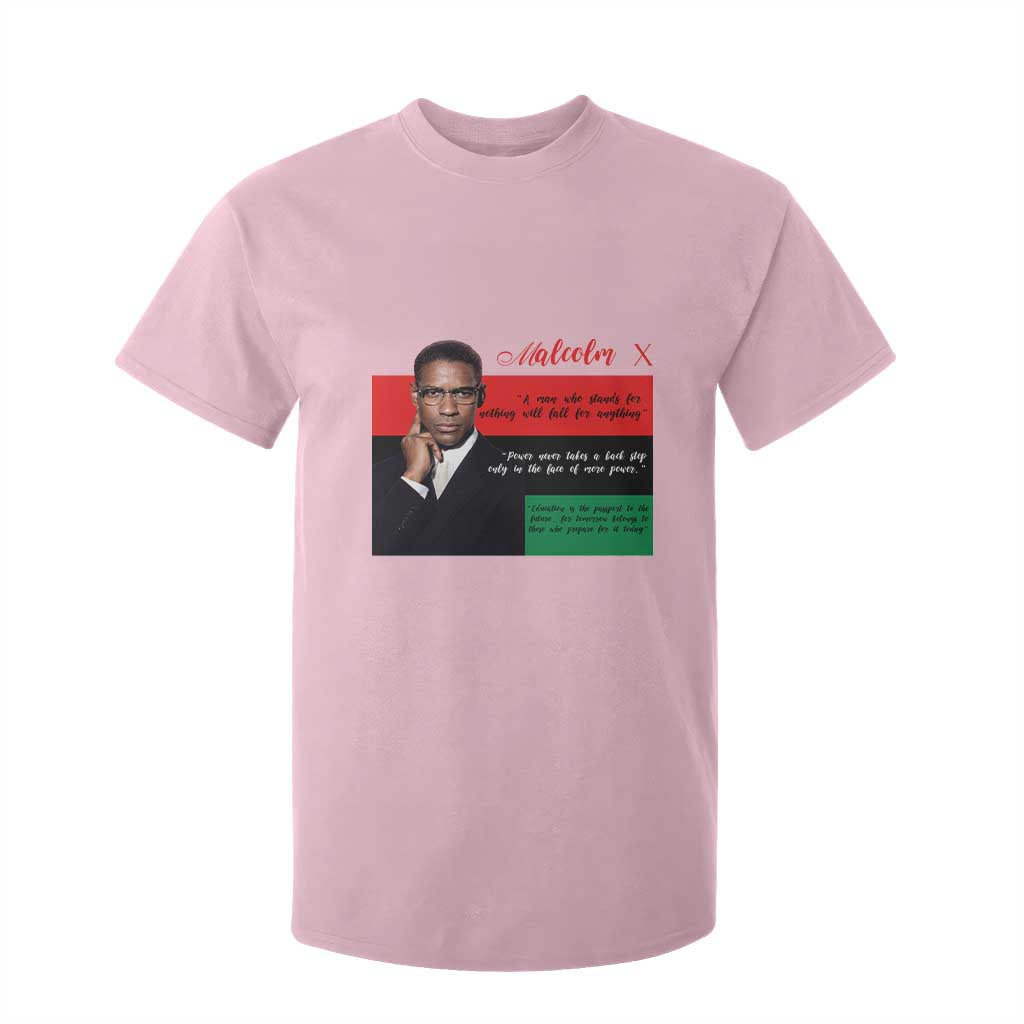 Motivational Malcolm X Quote T Shirt For Kid Black History Month Gift TS12 Light Pink Print Your Wear
