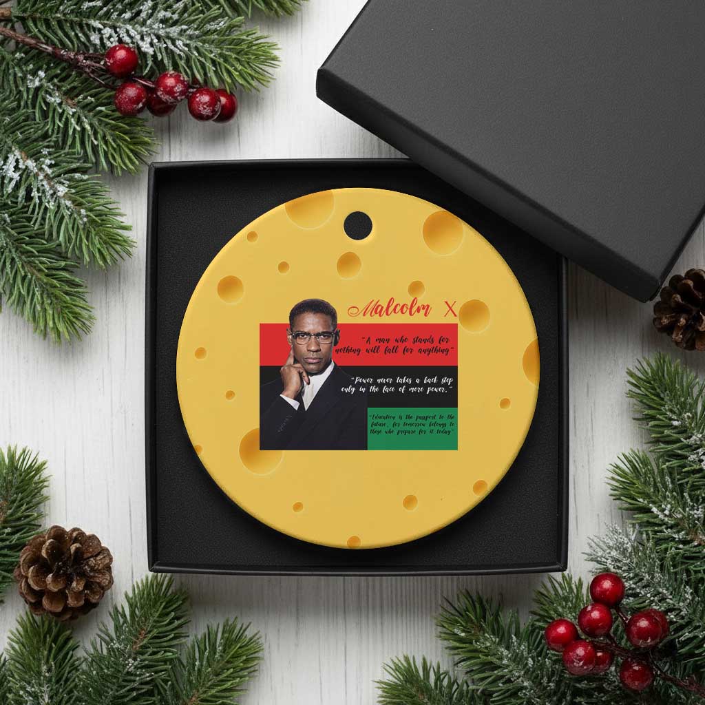 Motivational Malcolm X Quote Ceramic Ornament Black History Month Gift TS12 1pc Yellow Cheese Print Your Wear