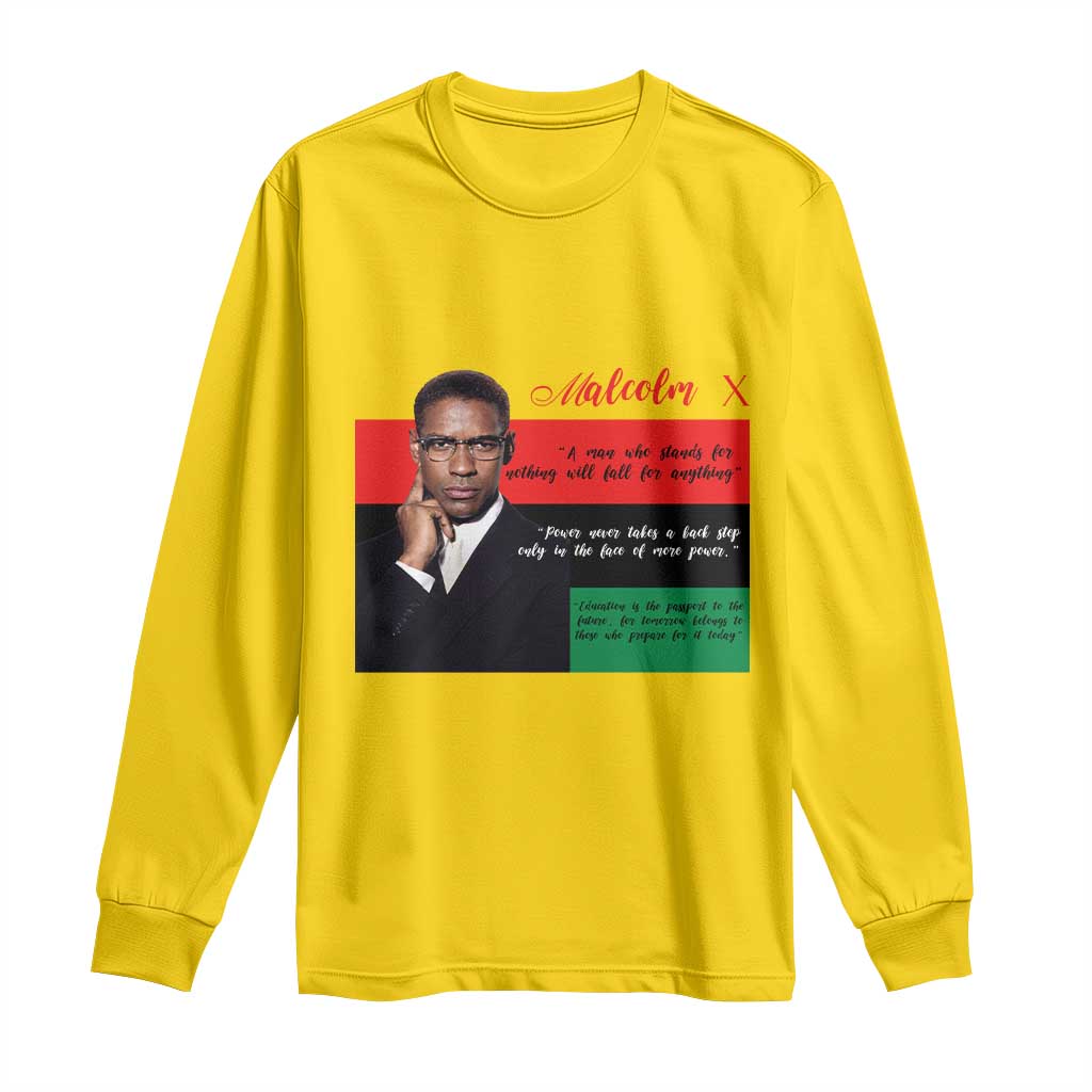 Motivational Malcolm X Quote Long Sleeve Shirt Black History Month Gift TS12 Daisy Print Your Wear