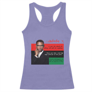 Motivational Malcolm X Quote Racerback Tank Top Black History Month Gift TS12 Violet Print Your Wear
