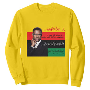 Motivational Malcolm X Quote Sweatshirt Black History Month Gift TS12 Daisy Print Your Wear
