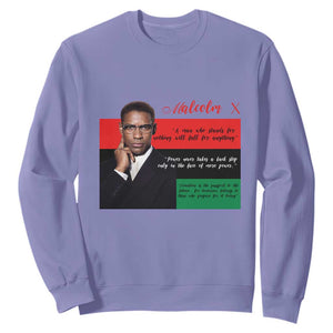 Motivational Malcolm X Quote Sweatshirt Black History Month Gift TS12 Violet Print Your Wear