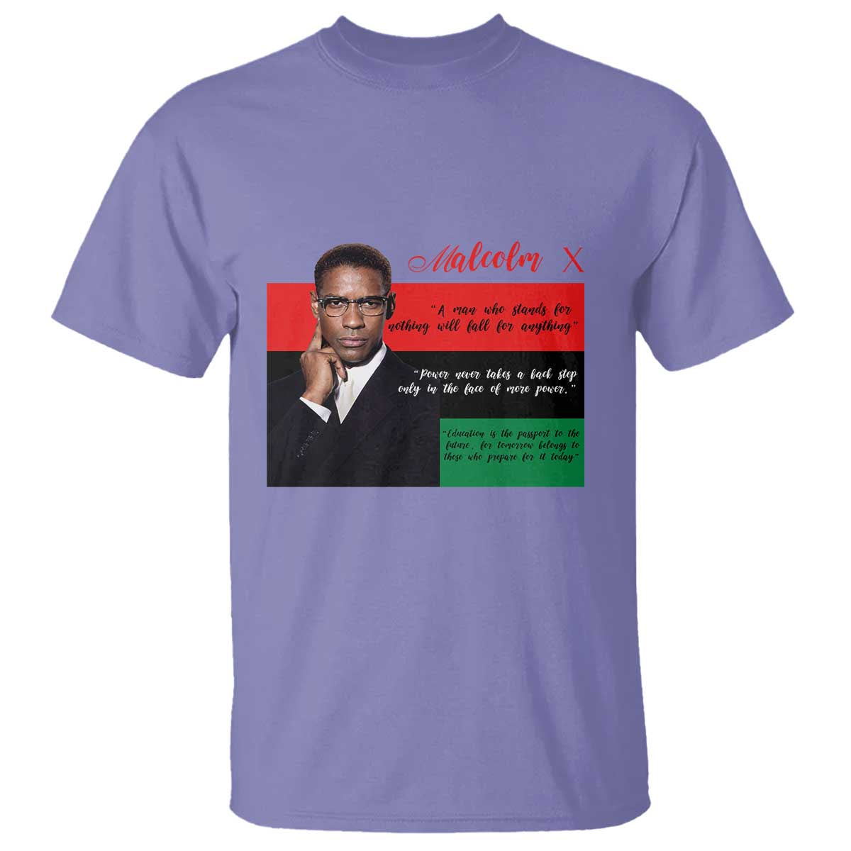 Motivational Malcolm X Quote T Shirt Black History Month Gift TS12 Violet Print Your Wear
