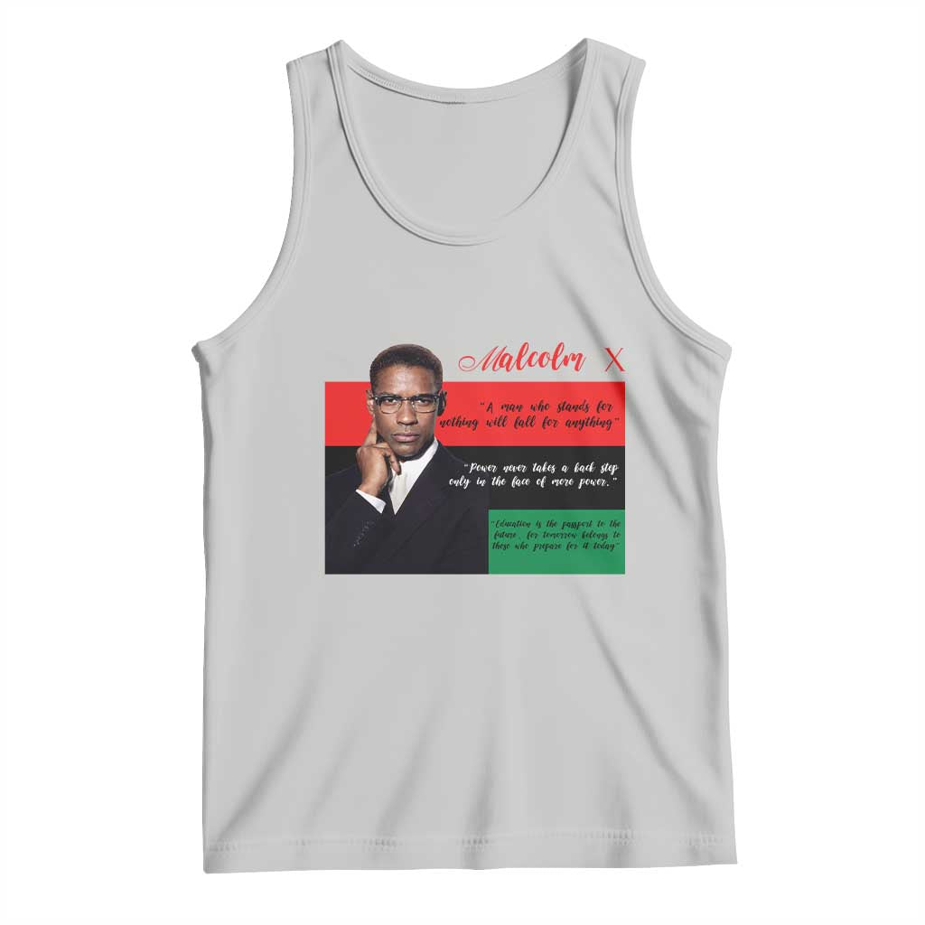 Motivational Malcolm X Quote Tank Top Black History Month Gift TS12 Ash Print Your Wear